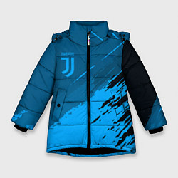 Куртка зимняя для девочки FC Juventus: Blue Original, цвет: 3D-черный