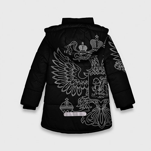 Зимняя куртка для девочки Прапорщик: герб РФ / 3D-Красный – фото 2