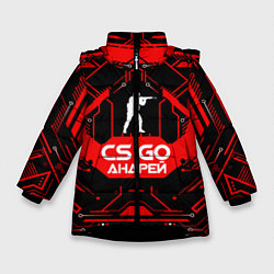 Куртка зимняя для девочки CS:GO Андрей, цвет: 3D-черный