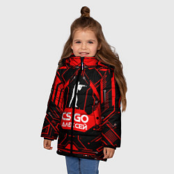 Куртка зимняя для девочки CS:GO - Алексей, цвет: 3D-светло-серый — фото 2
