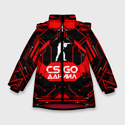 Куртка зимняя для девочки CS:GO - Даниил, цвет: 3D-красный