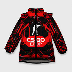 Куртка зимняя для девочки CS:GO - Егор, цвет: 3D-светло-серый