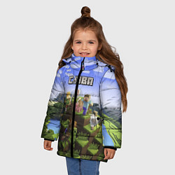 Куртка зимняя для девочки Майнкрафт: Слава, цвет: 3D-светло-серый — фото 2
