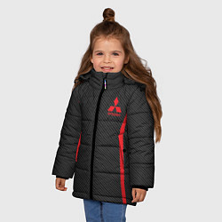 Куртка зимняя для девочки MITSUBISHI SPORT, цвет: 3D-красный — фото 2