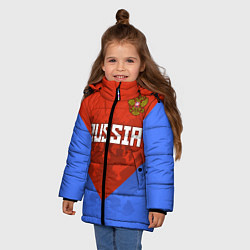 Куртка зимняя для девочки Russia Red & Blue, цвет: 3D-красный — фото 2