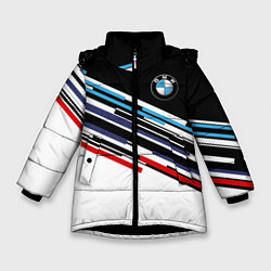 Куртка зимняя для девочки BMW BRAND COLOR БМВ, цвет: 3D-черный