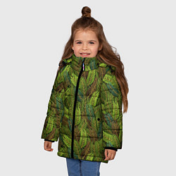 Куртка зимняя для девочки Ветви ели, цвет: 3D-черный — фото 2