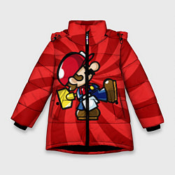 Куртка зимняя для девочки Super Mario: Red Illusion, цвет: 3D-черный