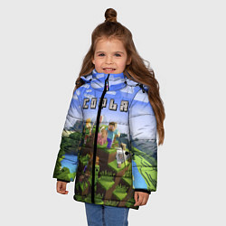 Куртка зимняя для девочки Майнкрафт: Софья, цвет: 3D-светло-серый — фото 2