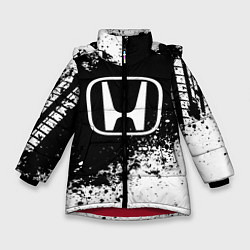 Куртка зимняя для девочки Honda: Black Spray, цвет: 3D-красный