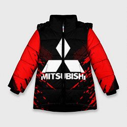 Куртка зимняя для девочки Mitsubishi: Red Anger, цвет: 3D-черный