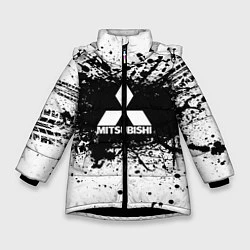 Куртка зимняя для девочки Mitsubishi: Black Spray, цвет: 3D-черный