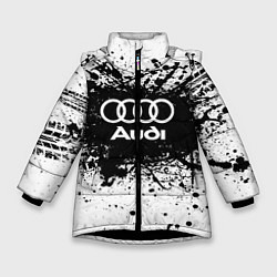 Куртка зимняя для девочки Audi: Black Spray, цвет: 3D-черный