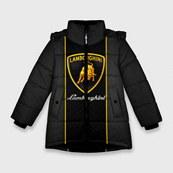 Куртка зимняя для девочки Lamborghini Luxury, цвет: 3D-черный