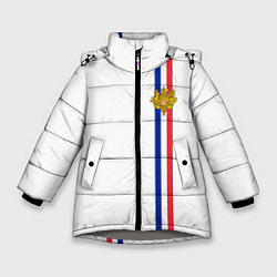 Зимняя куртка для девочки Франция: лента с гербом