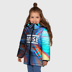 Куртка зимняя для девочки Muse: Colour Abstract, цвет: 3D-черный — фото 2