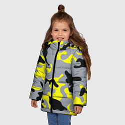 Куртка зимняя для девочки Yellow & Grey Camouflage, цвет: 3D-светло-серый — фото 2