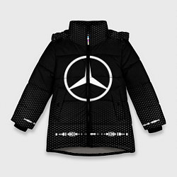 Куртка зимняя для девочки Mercedes: Black Abstract, цвет: 3D-светло-серый