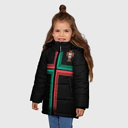 Куртка зимняя для девочки Сборная Португалии: Альтернатива ЧМ-2018, цвет: 3D-светло-серый — фото 2