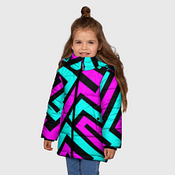 Куртка зимняя для девочки Maze: Violet & Turquoise, цвет: 3D-черный — фото 2