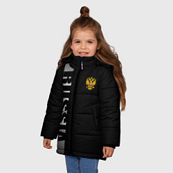 Куртка зимняя для девочки Russia: Black Line, цвет: 3D-красный — фото 2
