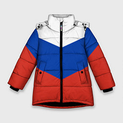 Зимняя куртка для девочки Российский триколор