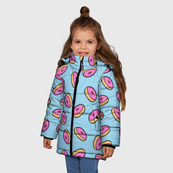 Куртка зимняя для девочки Стиль пончиков, цвет: 3D-черный — фото 2