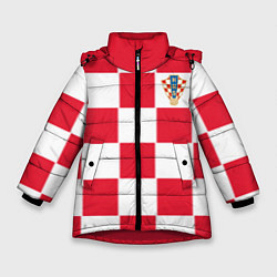 Куртка зимняя для девочки Сборная Хорватии: Домашняя ЧМ-2018, цвет: 3D-красный