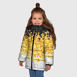 Куртка зимняя для девочки Имперский флаг пикселами, цвет: 3D-черный — фото 2