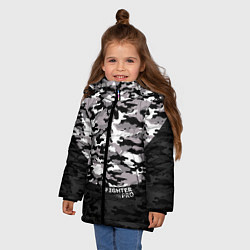 Куртка зимняя для девочки Fighter PRO, цвет: 3D-черный — фото 2