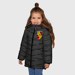 Куртка зимняя для девочки Porsche: Grey Sport, цвет: 3D-черный — фото 2