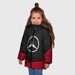 Куртка зимняя для девочки Mercedes Benz: Grey Carbon, цвет: 3D-светло-серый — фото 2