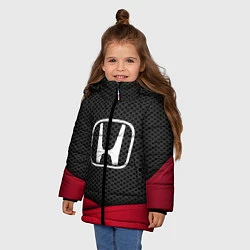 Куртка зимняя для девочки Honda: Grey Carbon, цвет: 3D-черный — фото 2