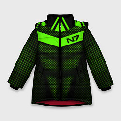 Куртка зимняя для девочки N7: Green Armor, цвет: 3D-красный