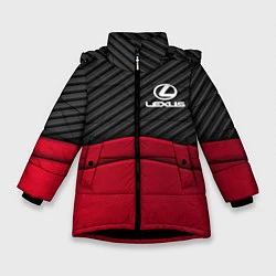 Куртка зимняя для девочки Lexus: Red Carbon, цвет: 3D-черный