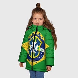 Куртка зимняя для девочки CBF Brazil, цвет: 3D-черный — фото 2