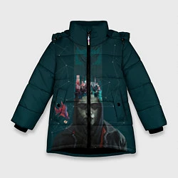 Куртка зимняя для девочки Mr. Robot, цвет: 3D-черный