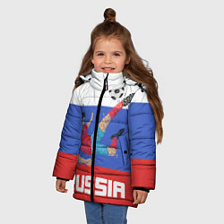 Куртка зимняя для девочки Russia Footballer, цвет: 3D-красный — фото 2