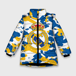 Куртка зимняя для девочки Real Madrid: Camo, цвет: 3D-черный