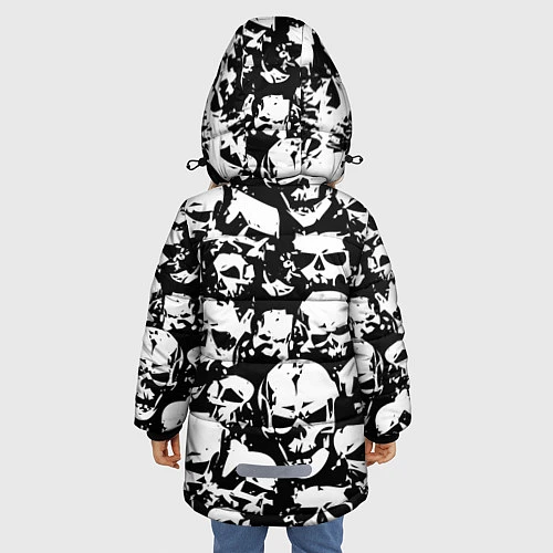 Зимняя куртка для девочки Черепа ужаса / 3D-Светло-серый – фото 4