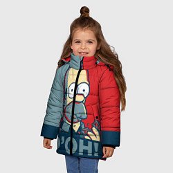 Куртка зимняя для девочки Homer Simpson DOH!, цвет: 3D-красный — фото 2