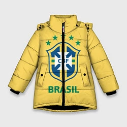 Куртка зимняя для девочки Brazil Team, цвет: 3D-черный