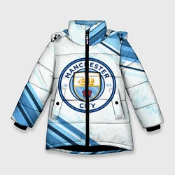 Куртка зимняя для девочки Manchester city, цвет: 3D-черный