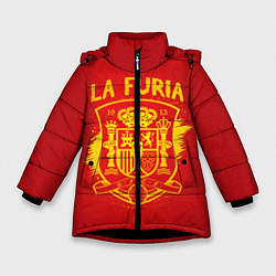 Куртка зимняя для девочки La Furia, цвет: 3D-черный