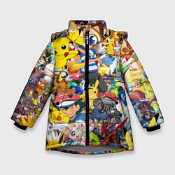 Куртка зимняя для девочки Pokemon Bombing, цвет: 3D-светло-серый