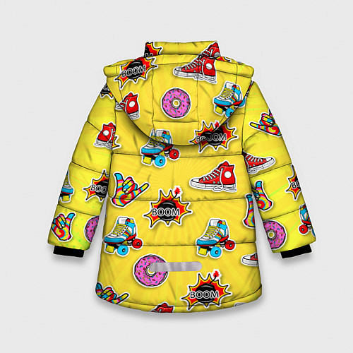 Зимняя куртка для девочки Pop Art / 3D-Красный – фото 2