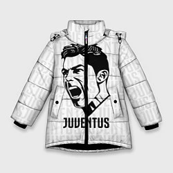 Куртка зимняя для девочки Juve Ronaldo, цвет: 3D-черный
