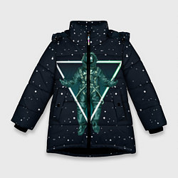 Куртка зимняя для девочки Космонавт-гуру, цвет: 3D-черный