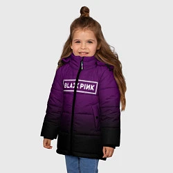 Куртка зимняя для девочки Black Pink: Violet Gradient, цвет: 3D-черный — фото 2