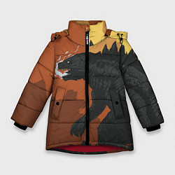 Куртка зимняя для девочки Godzilla: Monster Smoke, цвет: 3D-красный